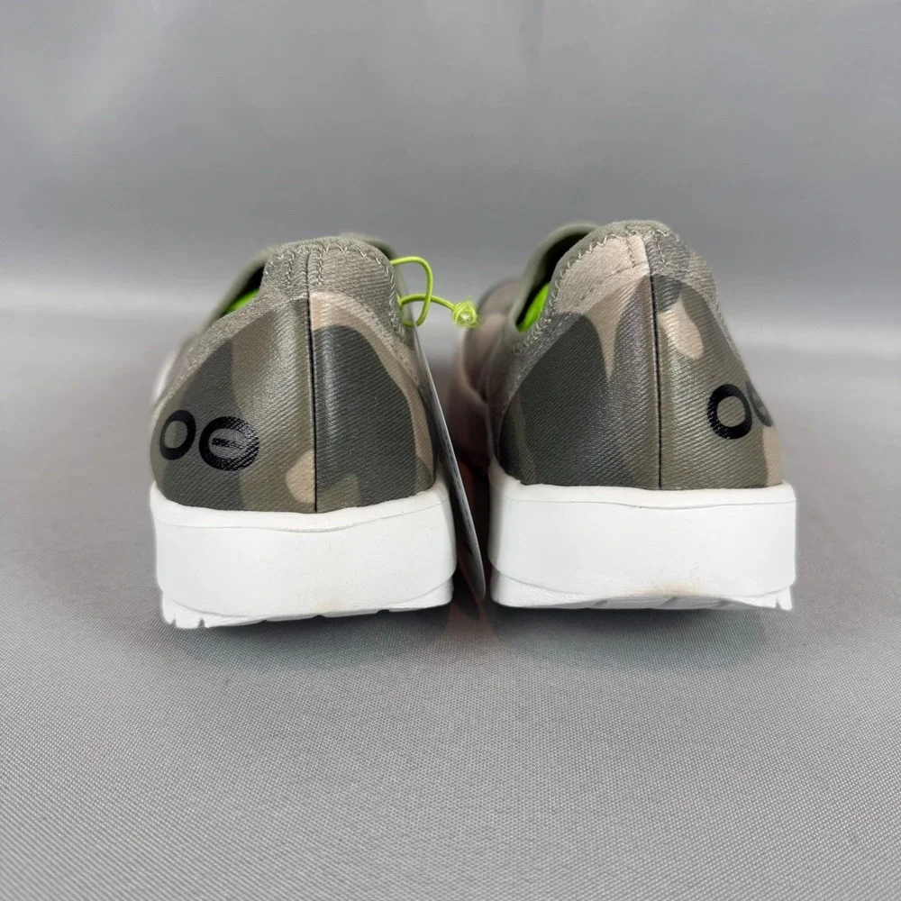Oofos OOmg Eezee Recovery Sneakers Womens 6 White Green Camo Slip-On Shoes NIB